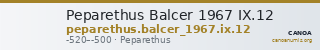 Peparethus Balcer 1967 IX.12 — CANOA