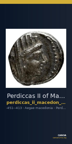 Perdiccas II of Macedon Aegae, Macedon Raymond 1953 Group IV light tetrobols — CANOA