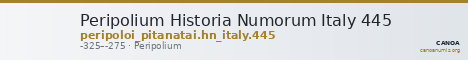 Peripolium Historia Numorum Italy 445 — CANOA