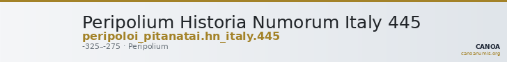 Peripolium Historia Numorum Italy 445 — CANOA