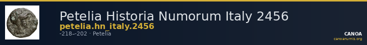 Petelia Historia Numorum Italy 2456 — CANOA