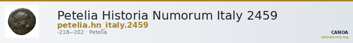 Petelia Historia Numorum Italy 2459 — CANOA