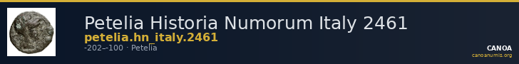 Petelia Historia Numorum Italy 2461 — CANOA