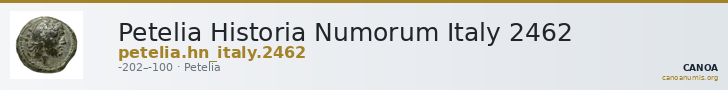Petelia Historia Numorum Italy 2462 — CANOA