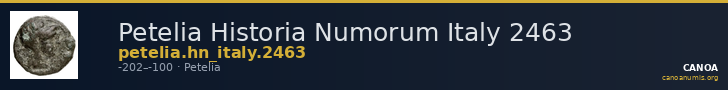Petelia Historia Numorum Italy 2463 — CANOA