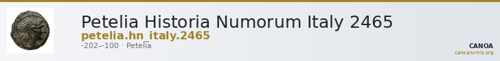 Petelia Historia Numorum Italy 2465 — CANOA