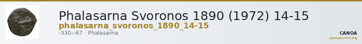 Phalasarna Svoronos 1890 (1972) 14-15 — CANOA