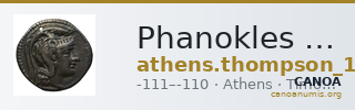 Phanokles Athens Thompson 1961 685bis, 697-709 — CANOA