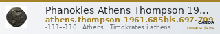 Phanokles Athens Thompson 1961 685bis, 697-709 — CANOA