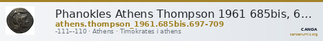 Phanokles Athens Thompson 1961 685bis, 697-709 — CANOA