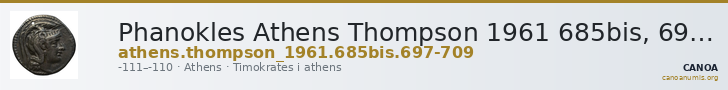 Phanokles Athens Thompson 1961 685bis, 697-709 — CANOA
