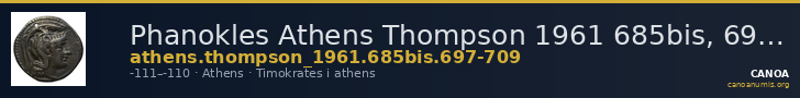 Phanokles Athens Thompson 1961 685bis, 697-709 — CANOA
