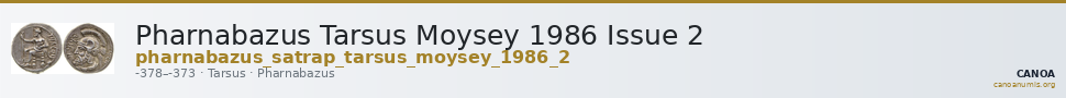 Pharnabazus Tarsus Moysey 1986 Issue 2 — CANOA