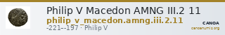 Philip V Macedon AMNG III.2 11 — CANOA