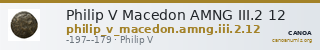 Philip V Macedon AMNG III.2 12 — CANOA