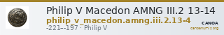 Philip V Macedon AMNG III.2 13-14 — CANOA