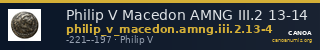 Philip V Macedon AMNG III.2 13-14 — CANOA
