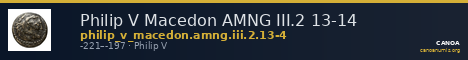 Philip V Macedon AMNG III.2 13-14 — CANOA