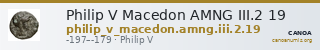 Philip V Macedon AMNG III.2 19 — CANOA