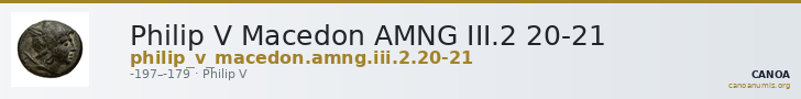 Philip V Macedon AMNG III.2 20-21 — CANOA