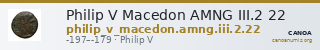 Philip V Macedon AMNG III.2 22 — CANOA