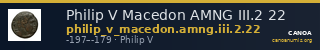 Philip V Macedon AMNG III.2 22 — CANOA