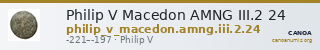 Philip V Macedon AMNG III.2 24 — CANOA