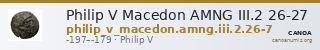 Philip V Macedon AMNG III.2 26-27 — CANOA