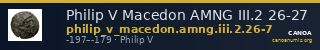 Philip V Macedon AMNG III.2 26-27 — CANOA