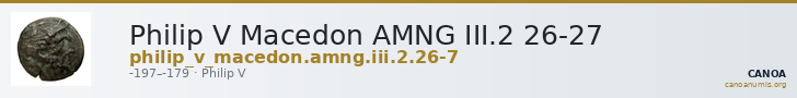Philip V Macedon AMNG III.2 26-27 — CANOA
