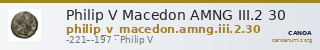 Philip V Macedon AMNG III.2 30 — CANOA