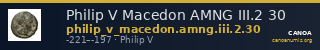 Philip V Macedon AMNG III.2 30 — CANOA