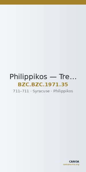 Philippikos — Tremissis (Syracuse, 711) — CANOA