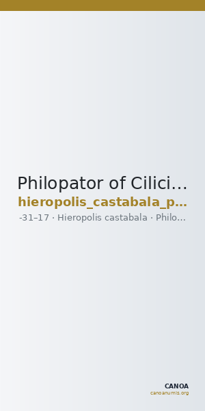 Philopator of Cilicia Hieropolis Castabala BMC Philopator 1 — CANOA