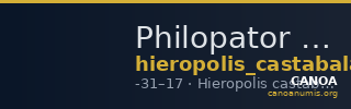 Philopator of Cilicia Hieropolis Castabala BMC Philopator 1 — CANOA