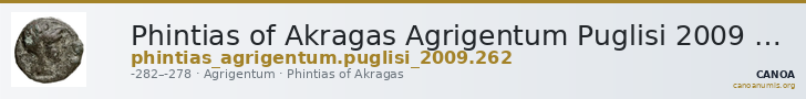 Phintias of Akragas Agrigentum Puglisi 2009 262 — CANOA