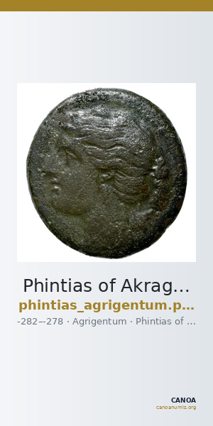 Phintias of Akragas Agrigentum Puglisi 2009 263 — CANOA
