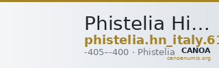 Phistelia Historia Numorum Italy 612 — CANOA