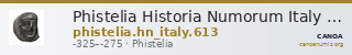 Phistelia Historia Numorum Italy 613 — CANOA