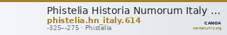 Phistelia Historia Numorum Italy 614 — CANOA