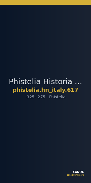 Phistelia Historia Numorum Italy 617 — CANOA
