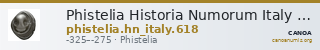 Phistelia Historia Numorum Italy 618 — CANOA