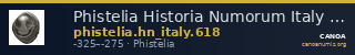 Phistelia Historia Numorum Italy 618 — CANOA