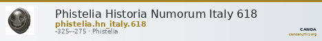 Phistelia Historia Numorum Italy 618 — CANOA