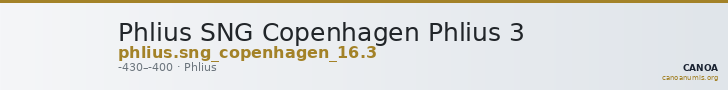 Phlius SNG Copenhagen Phlius 3 — CANOA