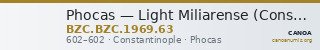Phocas — Light Miliarense (Constantinople, 602) — CANOA