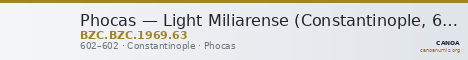 Phocas — Light Miliarense (Constantinople, 602) — CANOA