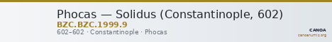 Phocas — Solidus (Constantinople, 602) — CANOA