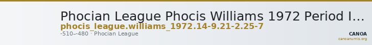 Phocian League Phocis Williams 1972 Period I, 14-9; 21-2; 25-7 — CANOA