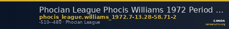 Phocian League Phocis Williams 1972 Period I, 7-13; 28-58; 71-2 — CANOA